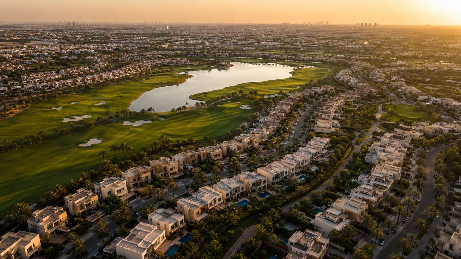 Damac Hills villa community with golf course