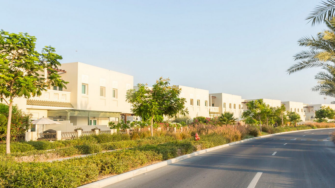 Al Furjan apartment buildings near the metro