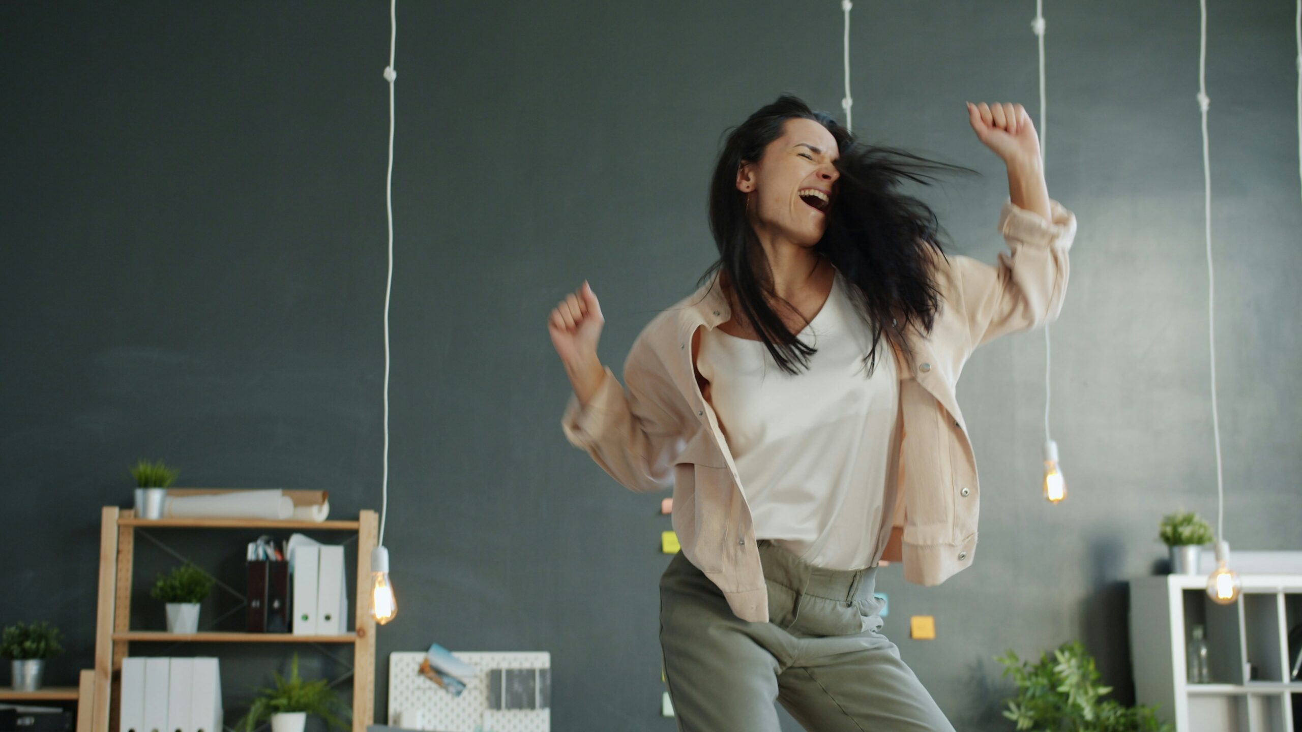 Real estate professional celebrating a successful deal